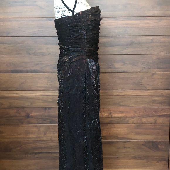 Metallic Brown Strapless Dress with Matching Shawl - Picture 5 of 5